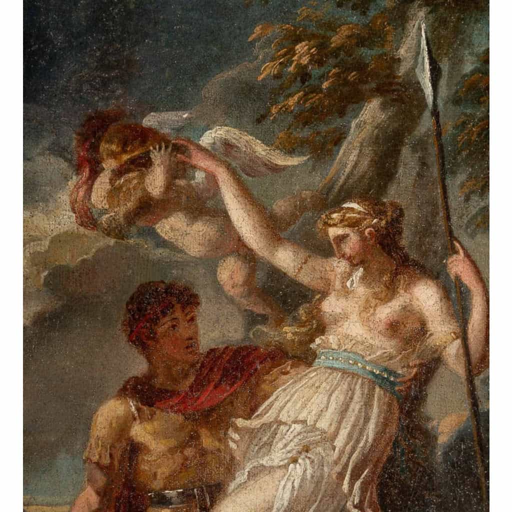 Mars et la Justice, Huile sur toile par Charles Toussaint LABADYE. | Biron Mars et la Justice, Huile sur toile par Charles Toussaint LABADYE.