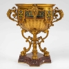 Centre de table en bronze émaillé, Barbedienne et base en marbre rouge, XIXème siècle | Biron |||||||||