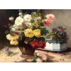 CAUCHOIX Eugène Bouquet de roses et sa jardinière huile sur toile signée Certificat d’authenticité | Biron CAUCHOIX Eugène Bouquet de roses et sa jardinière huile sur toile signée