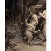 Paire de grands dessins au lavis et rehauts de gouache blanche par Jules David | Biron Paire de grands dessins au lavis et rehauts de gouache blanche par Jules David