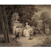 Paire de grands dessins au lavis et rehauts de gouache blanche par Jules David | Biron Paire de grands dessins au lavis et rehauts de gouache blanche par Jules David