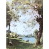 TROUILLEBERT Paul Desire Tableau 19è Ecole De Barbizon Lavandières au bord du fleuve Huile sur Toile signée