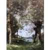 TROUILLEBERT Paul Desire Tableau 19è Ecole De Barbizon Lavandières au bord du fleuve Huile sur Toile signée