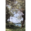 TROUILLEBERT Paul Desire Tableau 19è Ecole De Barbizon Lavandières au bord du fleuve Huile sur Toile signée
