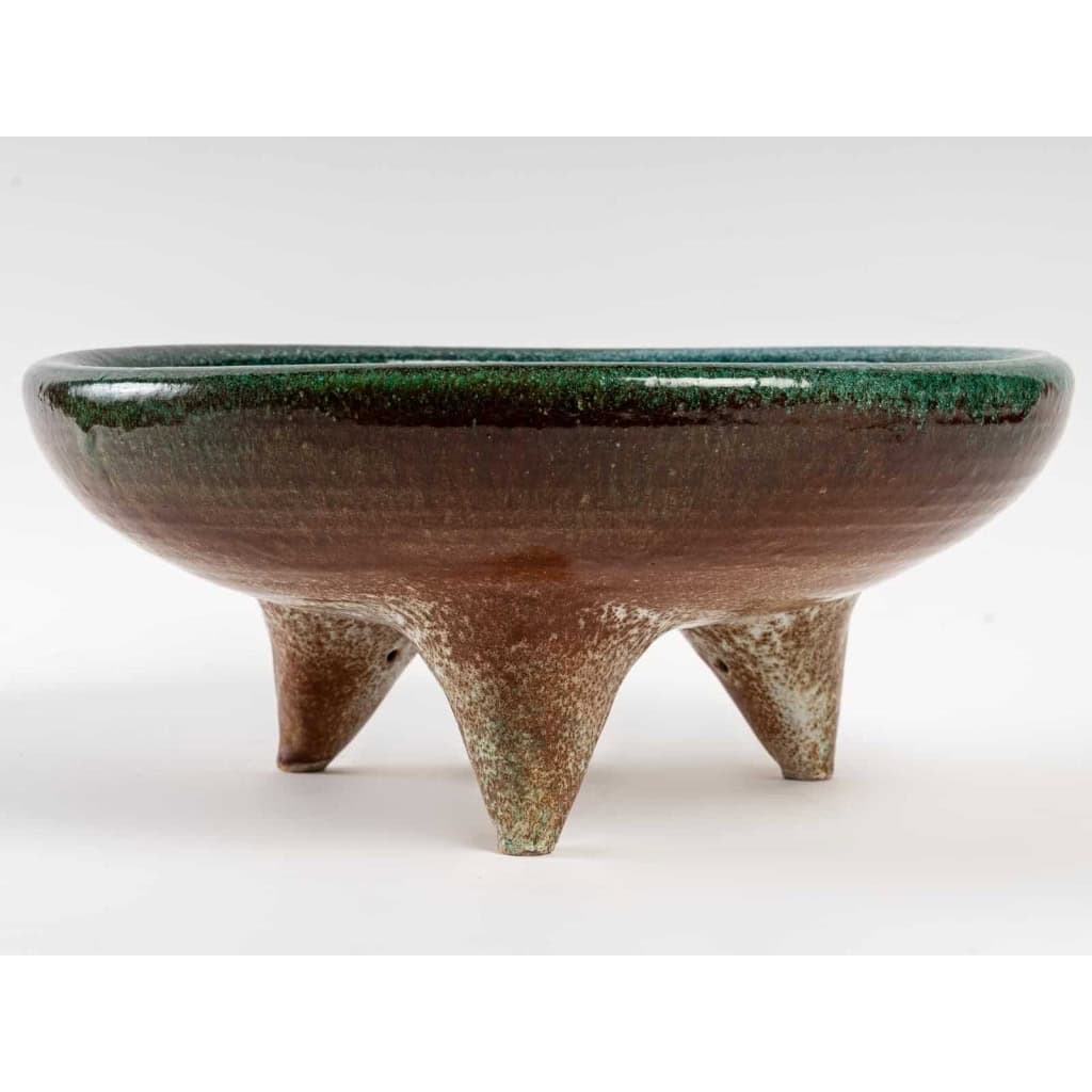 Grande coupe tripode céramique d’ Accolay | Biron |||||