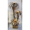 1970′ Lampadaire Palmier, en Laiton Par Barbier, Maison Jansen 3 Têtes Style Brutaliste H: 170 cm | Biron ||||||||||||||||