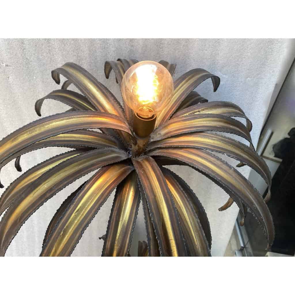 1970′ Lampadaire Palmier, en Laiton Par Barbier, Maison Jansen 3 Têtes Style Brutaliste H: 170 cm | Biron 1970′ Lampadaire Palmier, en Laiton Par Barbier, Maison Jansen 3 Têtes Style Brutaliste H: 170 cm