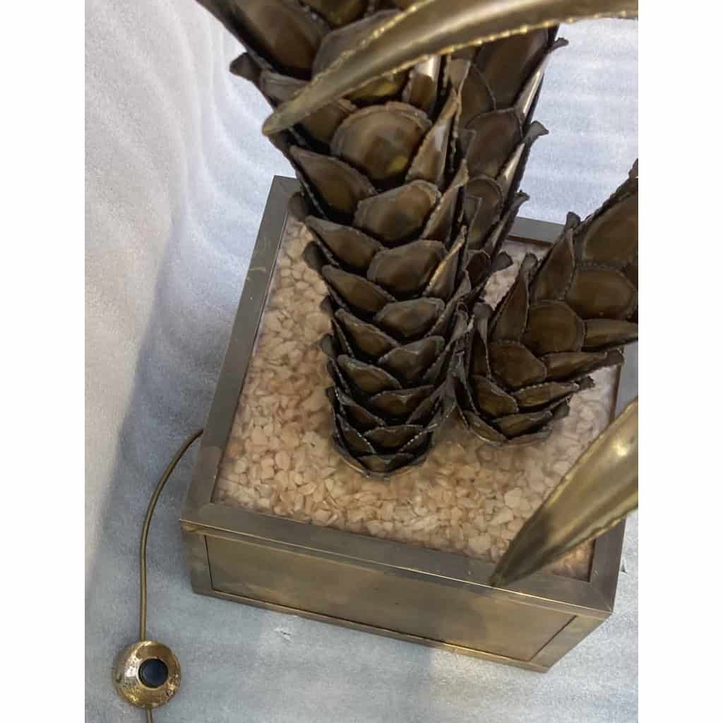 1970′ Lampadaire Palmier, en Laiton Par Barbier, Maison Jansen 3 Têtes Style Brutaliste H: 170 cm | Biron 1970′ Lampadaire Palmier, en Laiton Par Barbier, Maison Jansen 3 Têtes Style Brutaliste H: 170 cm