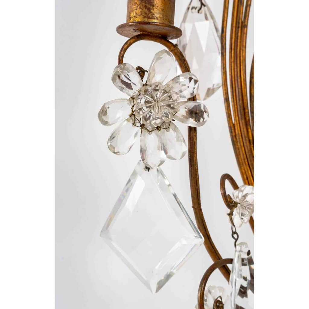 Paire d’appliques en métal doré de la maison Baguès, Milieu XXème siècle | Biron Paire d'appliques en métal doré de la maison Baguès, Milieu XXème siècle