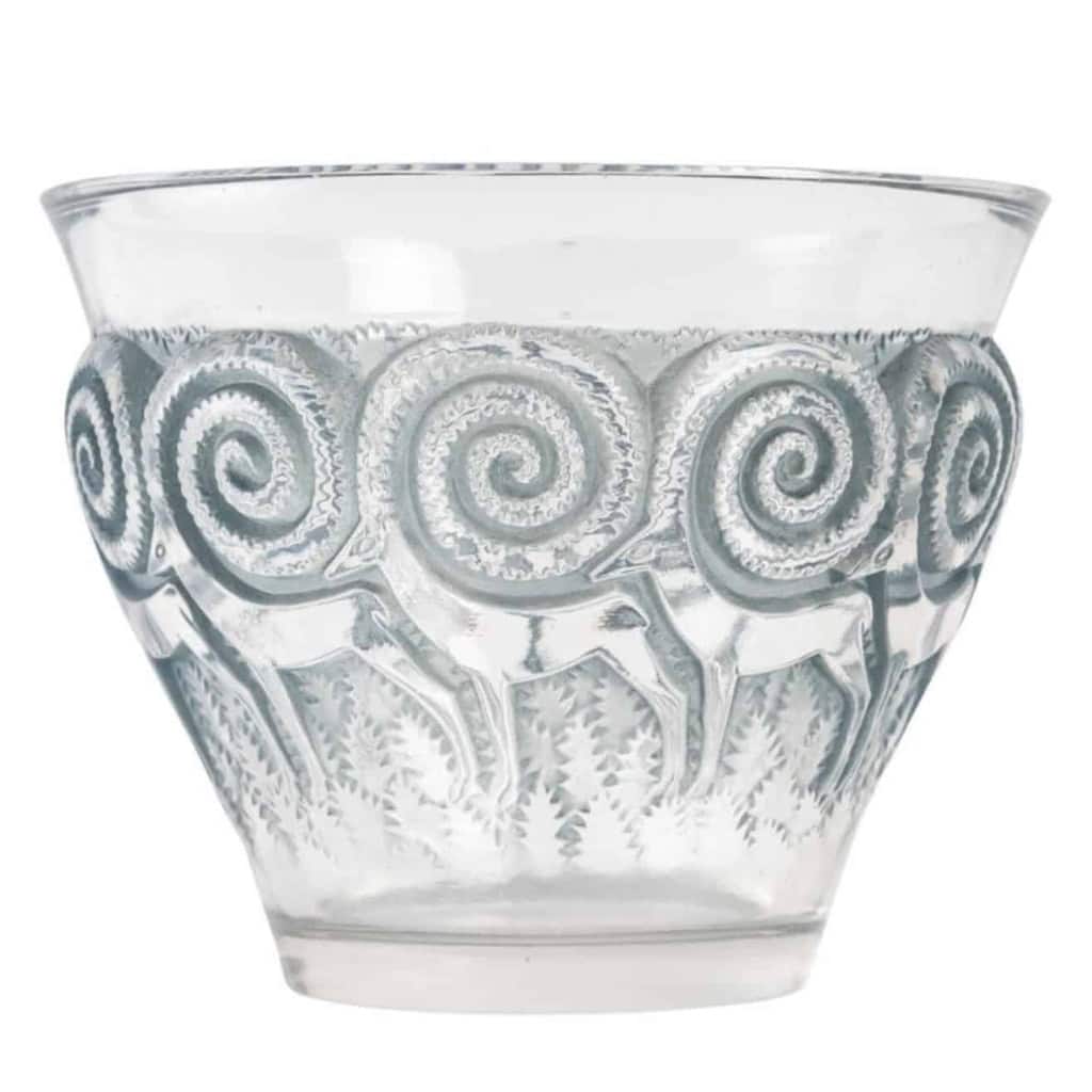 Vase « Rennes » verre blanc patiné bleu de René LALIQUE | Biron |||||