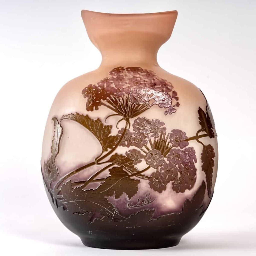 Vase Gourde « Verveine » verre multicouche dégagé à l’acide d’Emile Gallé | Biron ||||||||
