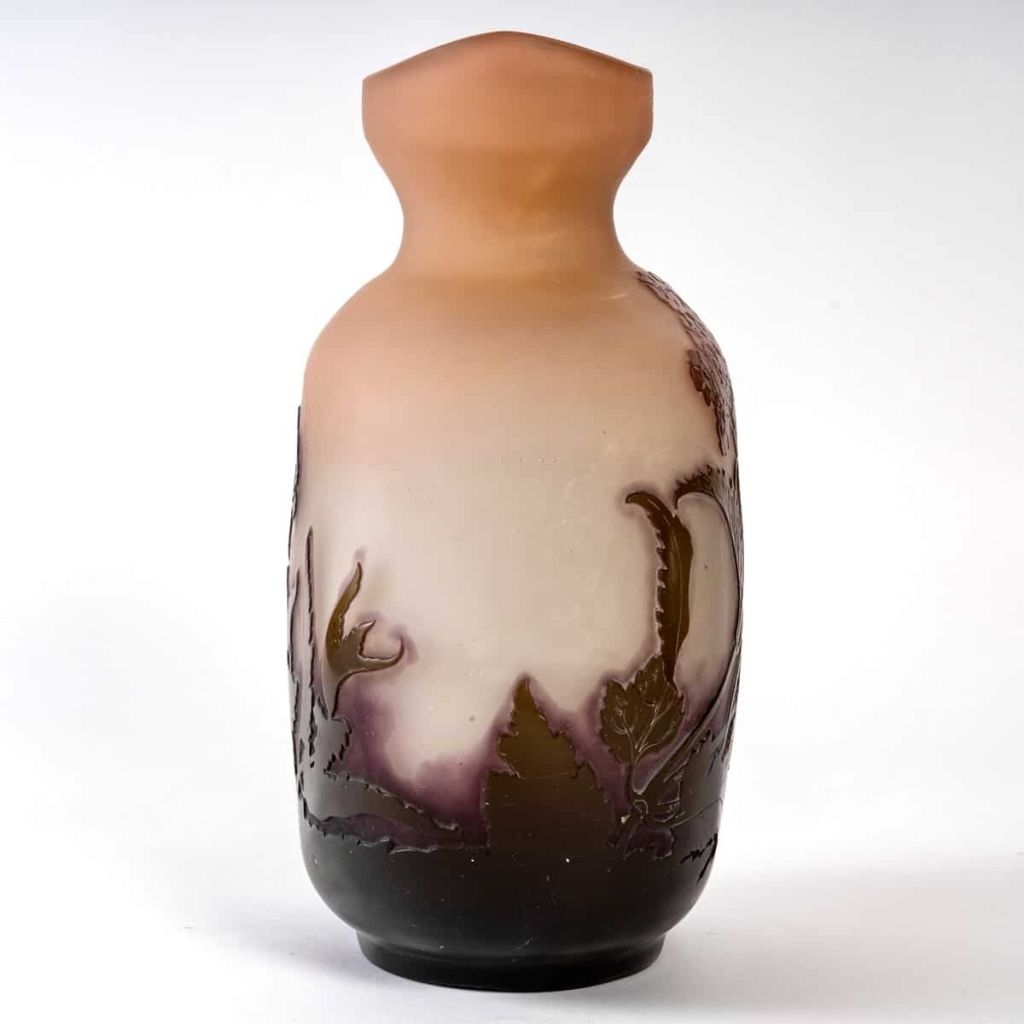 Vase Gourde « Verveine » verre multicouche dégagé à l’acide d’Emile Gallé | Biron Vase Gourde "Verveine" verre multicouche dégagé à l'acide d'Emile Gallé