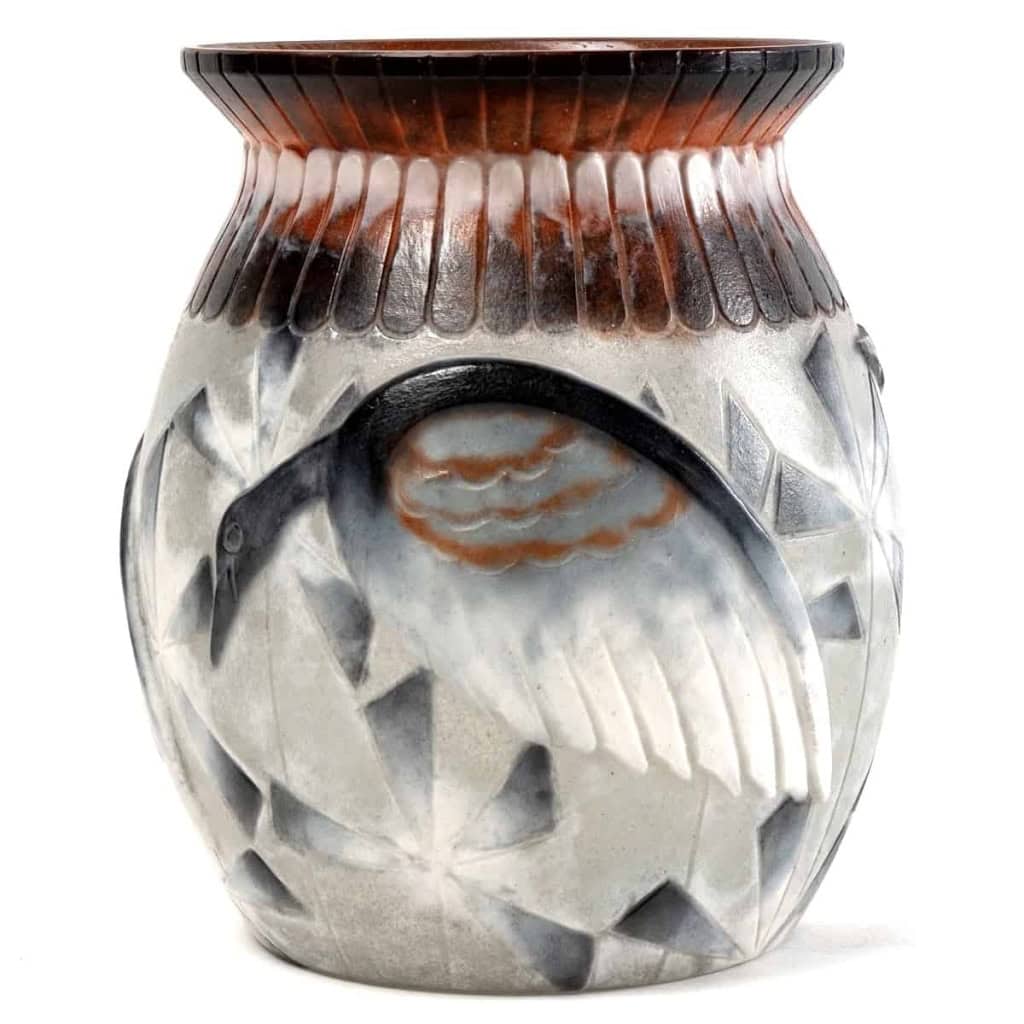 Vase « Oiseaux Exotiques » pâte de verre de Gabriel ARGY-ROUSSEAU | Biron ||||||||