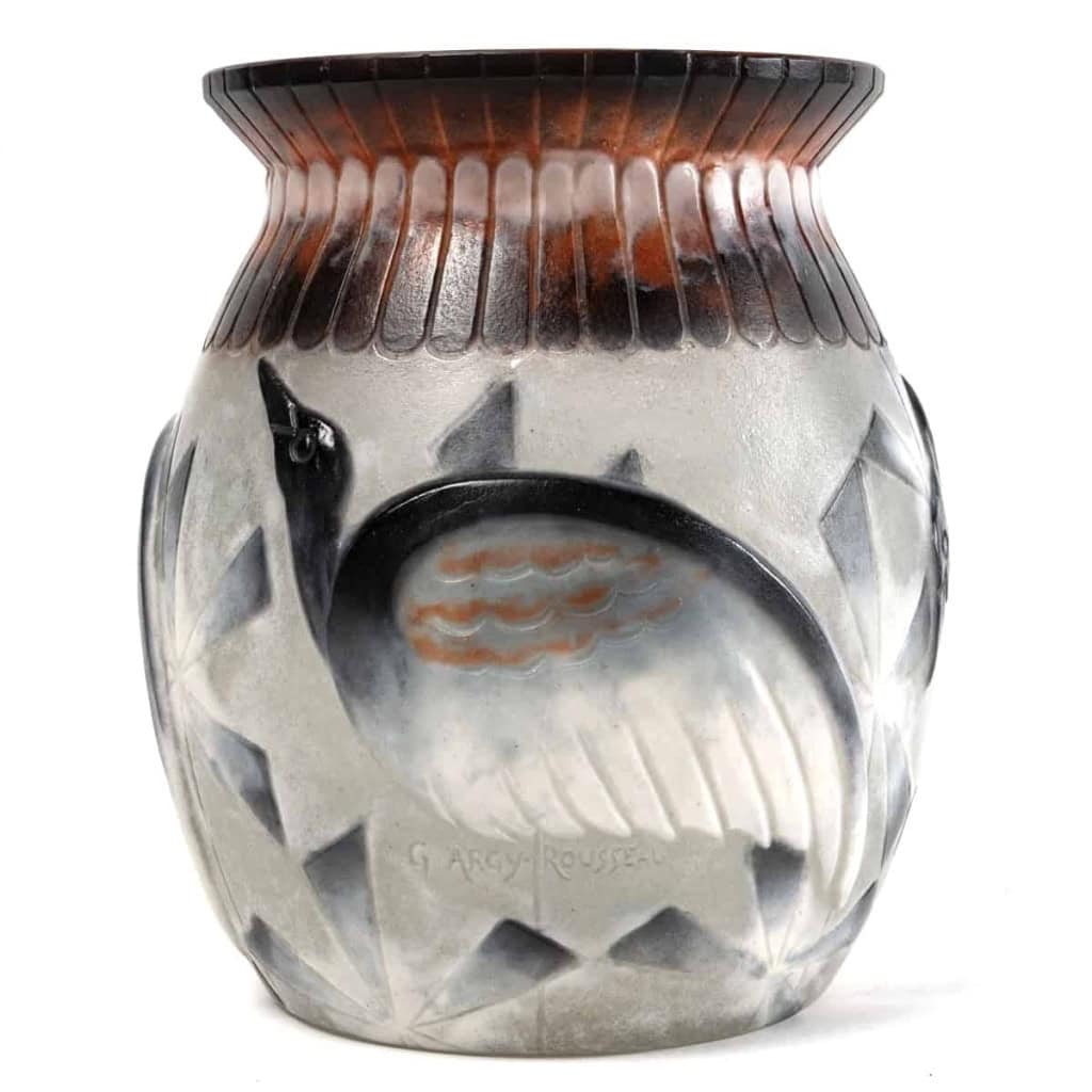 Vase « Oiseaux Exotiques » pâte de verre de Gabriel ARGY-ROUSSEAU | Biron Vase "Oiseaux Exotiques" pâte de verre de Gabriel ARGY-ROUSSEAU