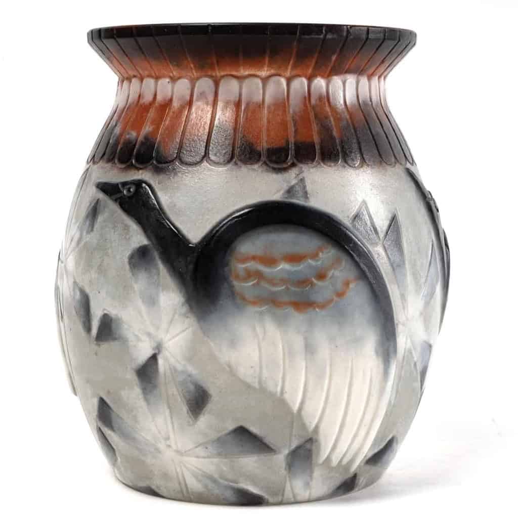 Vase « Oiseaux Exotiques » pâte de verre de Gabriel ARGY-ROUSSEAU | Biron Vase "Oiseaux Exotiques" pâte de verre de Gabriel ARGY-ROUSSEAU