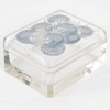 Boite « Bluets » verre blanc patiné bleu de René LALIQUE | Biron |||||||
