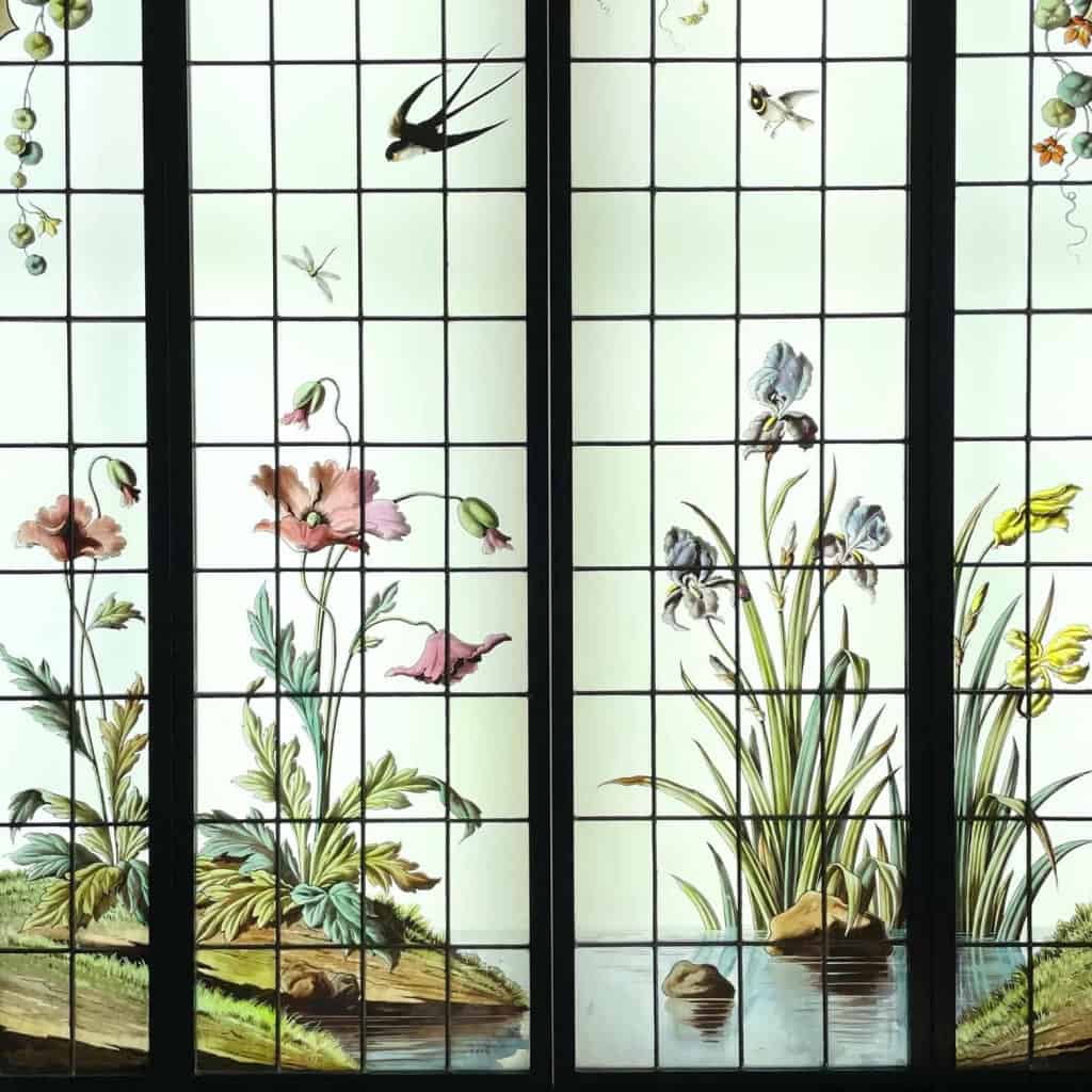 Vitrail vitraux iris et pavots | Biron Vitrail vitraux iris et pavots