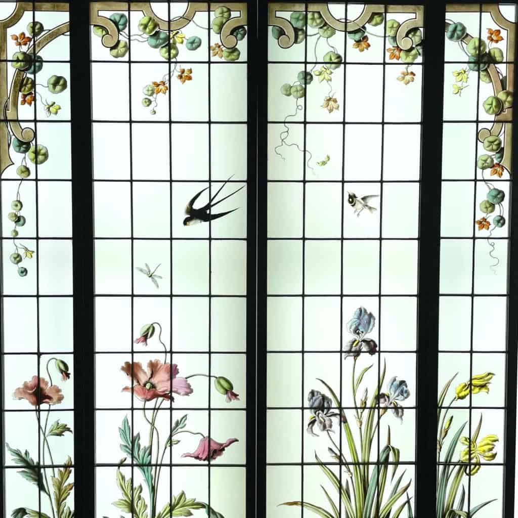 Vitrail vitraux iris et pavots | Biron Vitrail vitraux iris et pavots