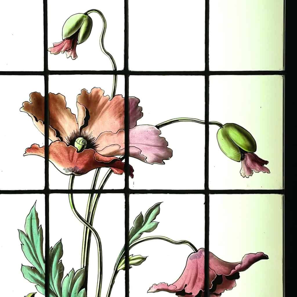 Vitrail vitraux iris et pavots | Biron Vitrail vitraux iris et pavots