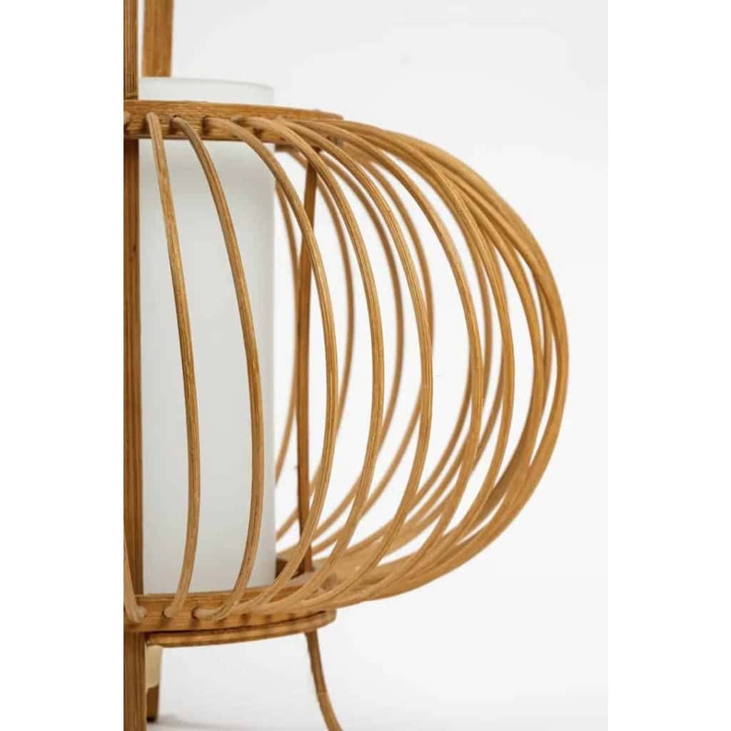 1960 Lampe de table en bambou | Biron 1960 Lampe de table en bambou