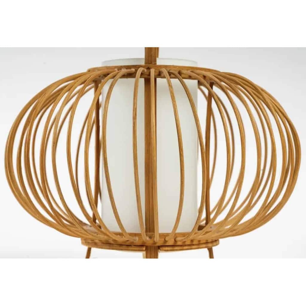 1960 Lampe de table en bambou | Biron 1960 Lampe de table en bambou