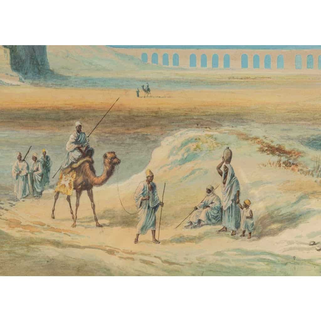Tableau orientaliste aquarelle, fin XIXème siècle | Biron Tableau orientaliste aquarelle, fin XIXème siècle