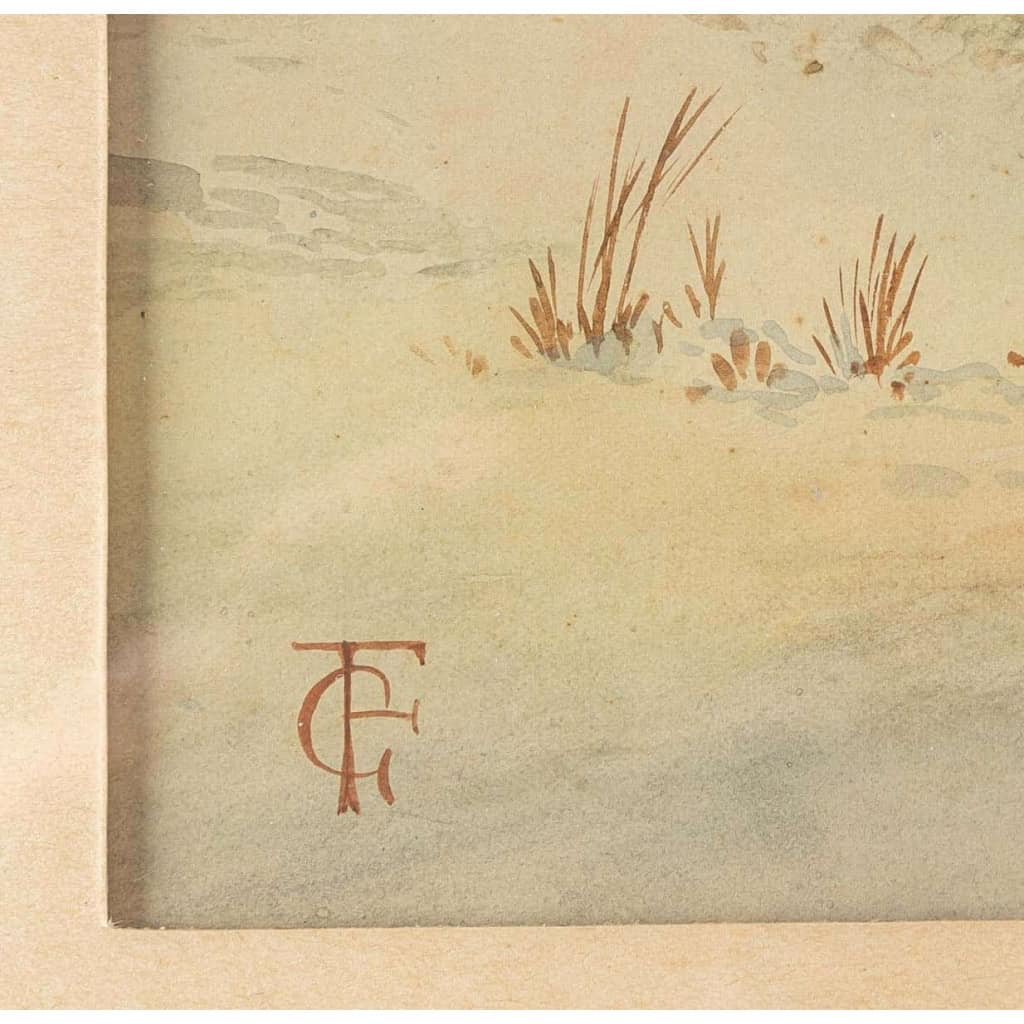 Tableau orientaliste aquarelle, fin XIXème siècle | Biron Tableau orientaliste aquarelle, fin XIXème siècle