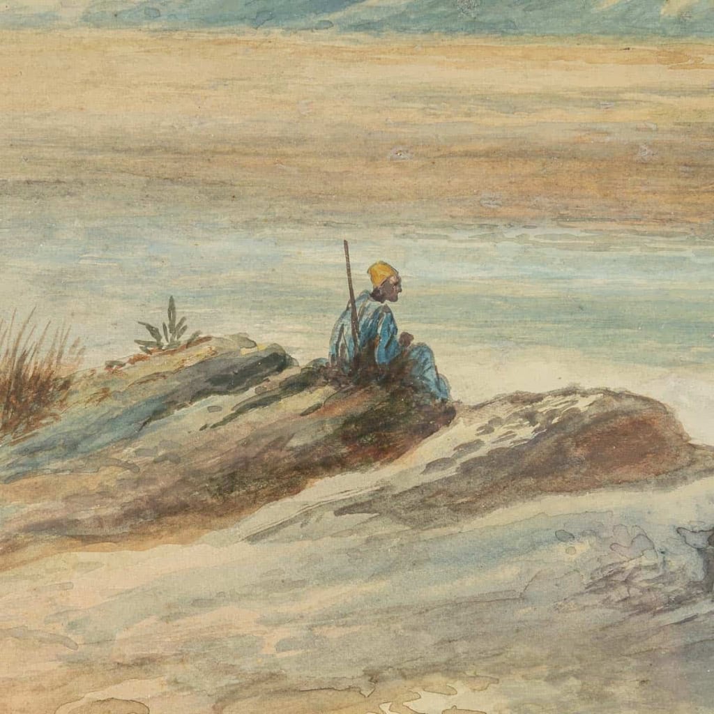 Tableau orientaliste aquarelle, fin XIXème siècle | Biron Tableau orientaliste aquarelle, fin XIXème siècle