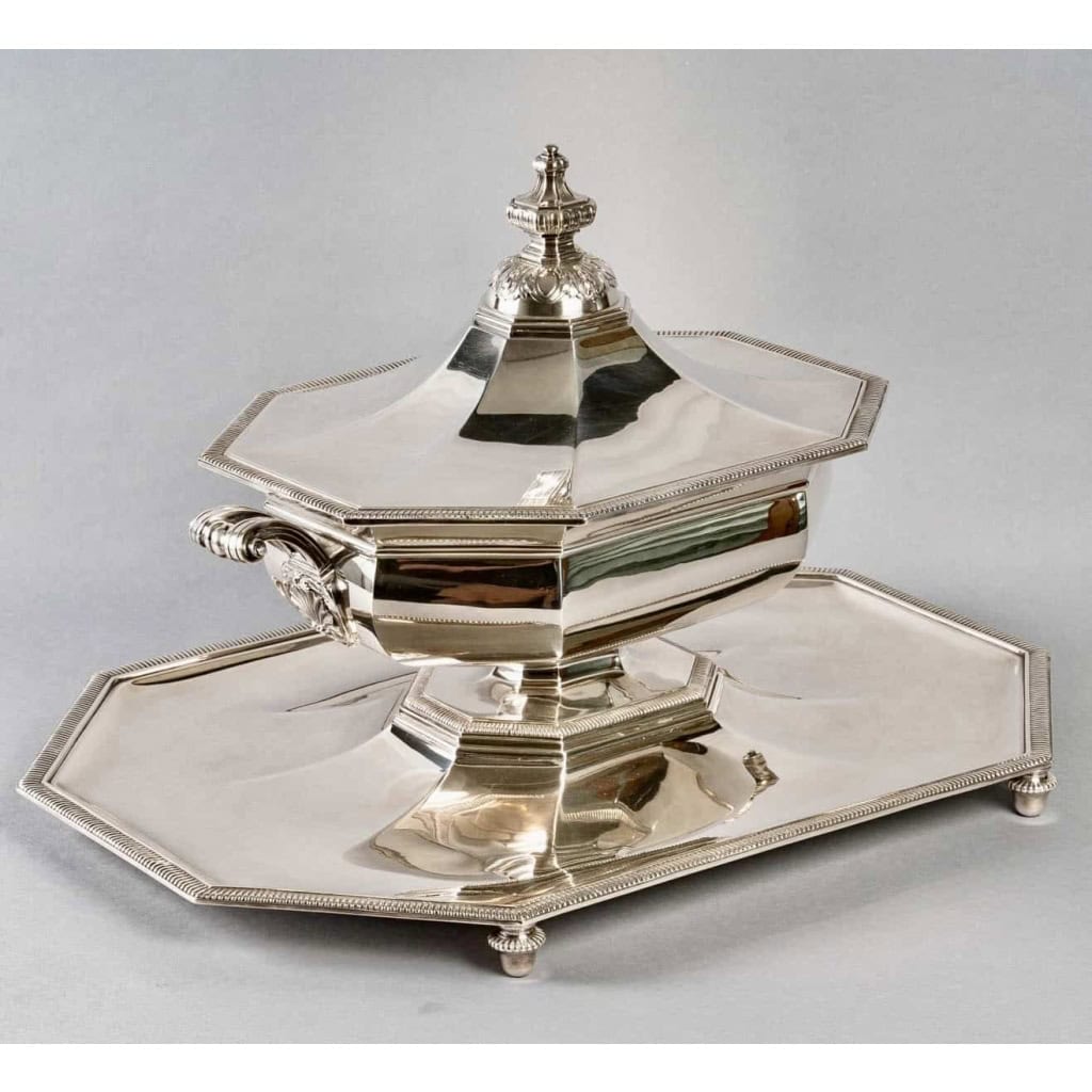Légumier Soupière Surtout Centre De Table Style Louis XVI argent massif d’ODIOT | Biron |||||||||||||