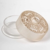 Boite « Chantilly » verre blanc patiné sépia de René LALIQUE | Biron Boite "Chantilly" verre blanc patiné sépia de René LALIQUE