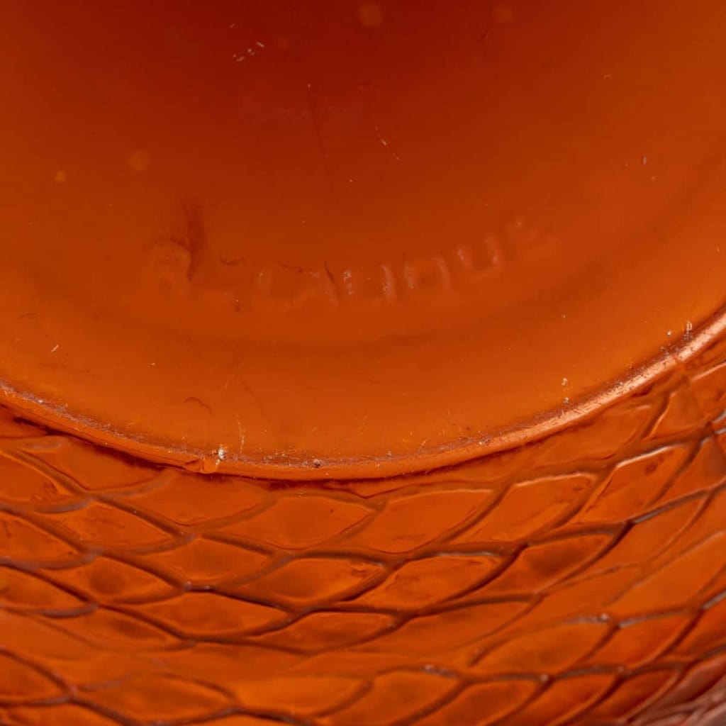 Vase « Serpent » verre ambre de René LALIQUE 6