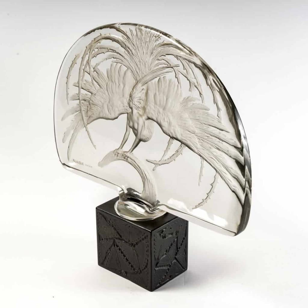 Surtout Décoratif « Oiseau de Feu » verre blanc de René LALIQUE | Biron Surtout Décoratif "Oiseau de Feu" verre blanc de René LALIQUE