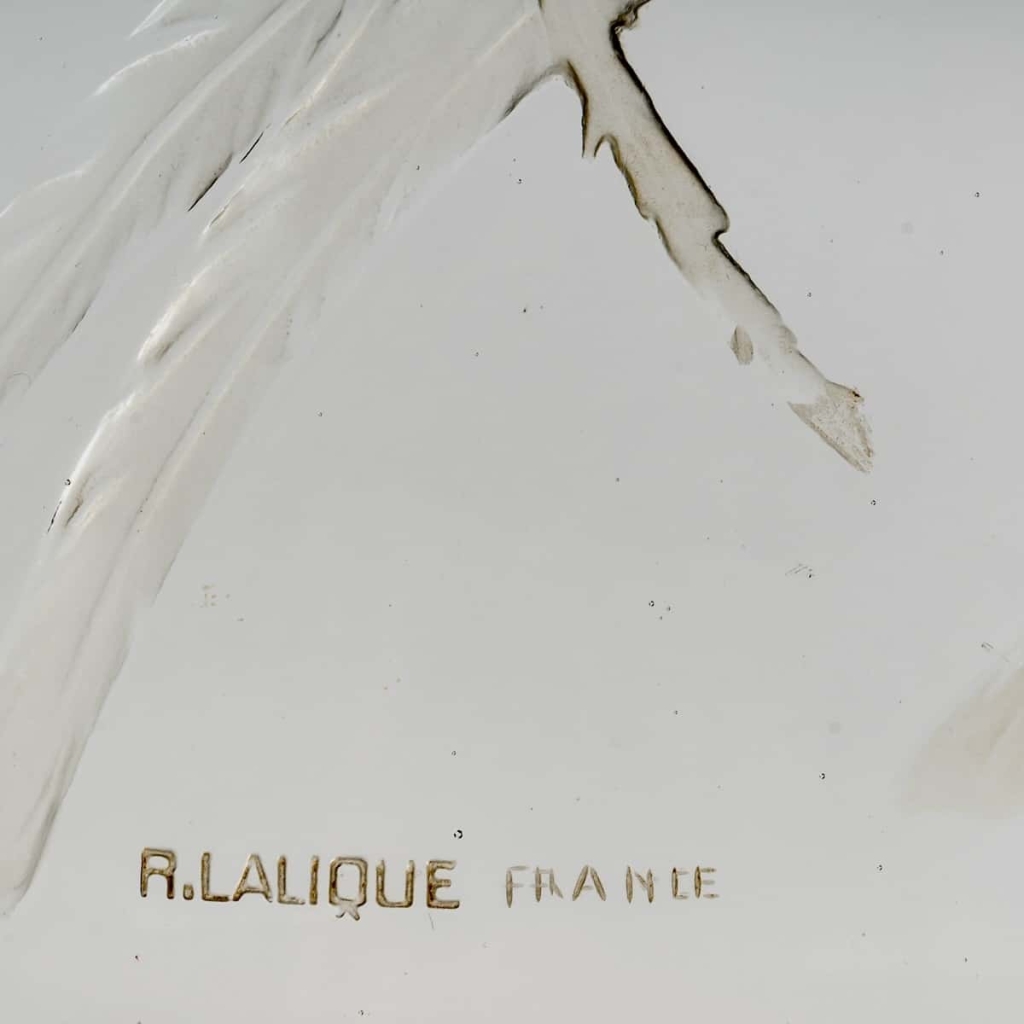 Surtout Décoratif « Oiseau de Feu » verre blanc de René LALIQUE | Biron Surtout Décoratif "Oiseau de Feu" verre blanc de René LALIQUE