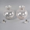Paire de Carafes « Coquelicot » verre blanc émaillé noir de René LALIQUE – 2 pièces | Biron Paire de Carafes "Coquelicot" verre blanc émaillé noir de René LALIQUE - 2 pièces