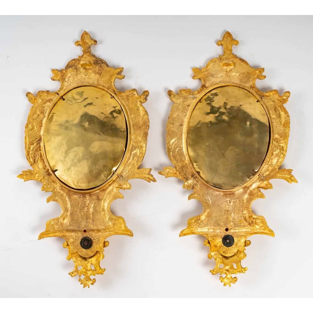 Paire de miroirs en bronze fin XIXème siècle | Biron Paire de miroirs en bronze fin XIXème siècle