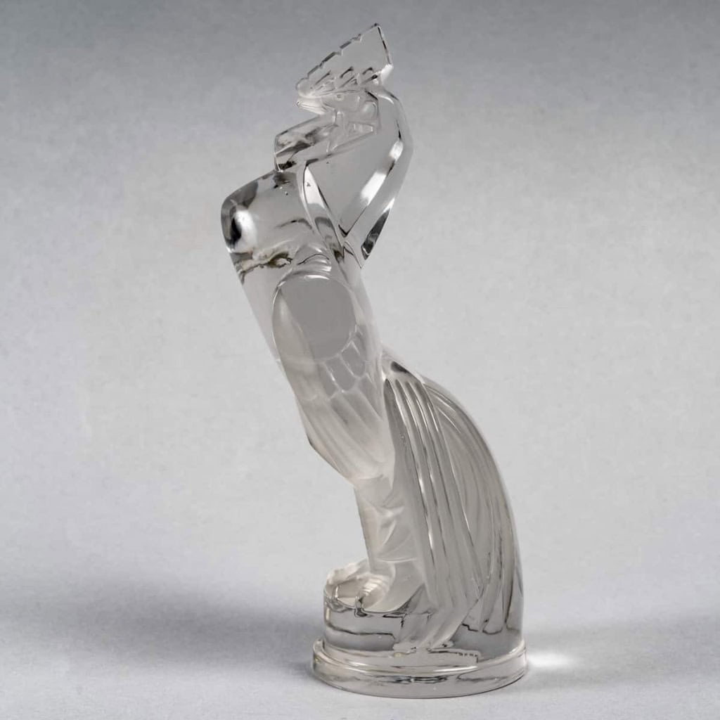 Mascotte Automobile « Coq Houdan » verre blanc de René LALIQUE | Biron |||||||||