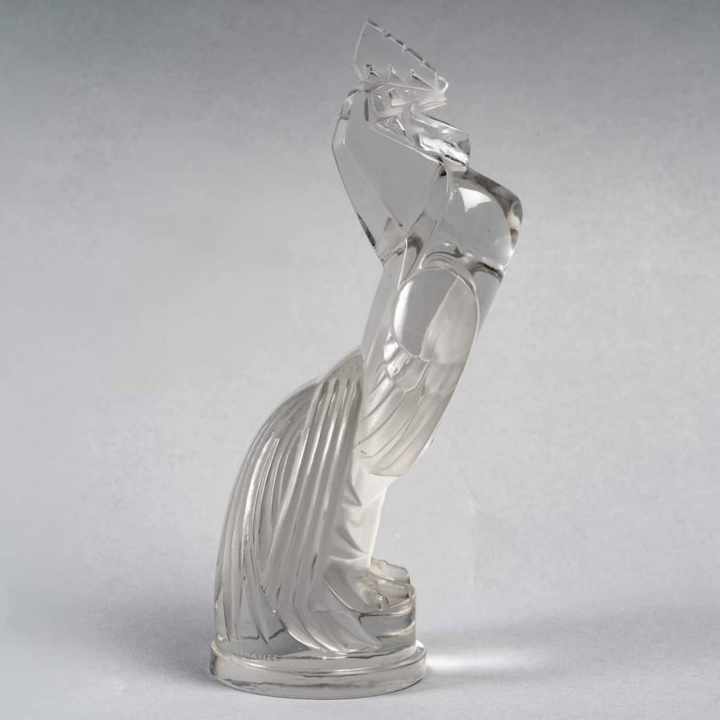 Mascotte Automobile « Coq Houdan » verre blanc de René LALIQUE | Biron Mascotte Automobile "Coq Houdan" verre blanc de René LALIQUE