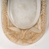 Cendrier « Médicis » verre blanc patiné sépia de René LALIQUE | Biron Cendrier "Médicis" verre blanc patiné sépia de René LALIQUE