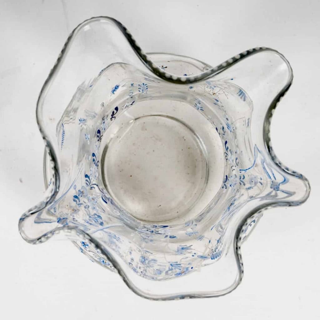 Vase Corolle verre blanc émaillé – Cristallerie d’Emile GALLE | Biron Vase Corolle verre blanc émaillé - Cristallerie d'Emile GALLE