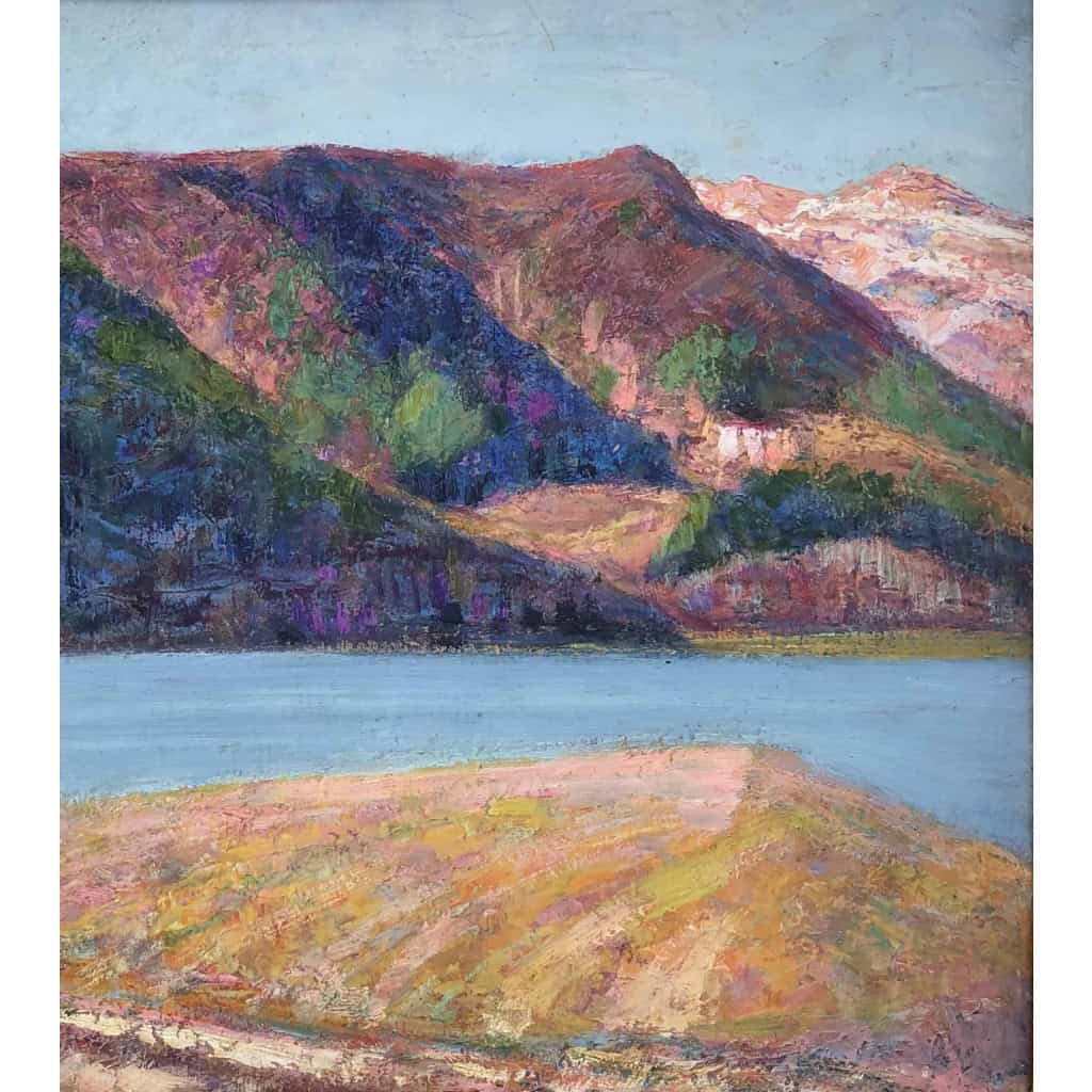 CHARRETON Victor Ecole Française 20è Siècle Lac D’auvergne Huile Signée Certificat d’authenticité | Biron CHARRETON Victor Ecole Française 20è Siècle Lac D’auvergne Huile Signée