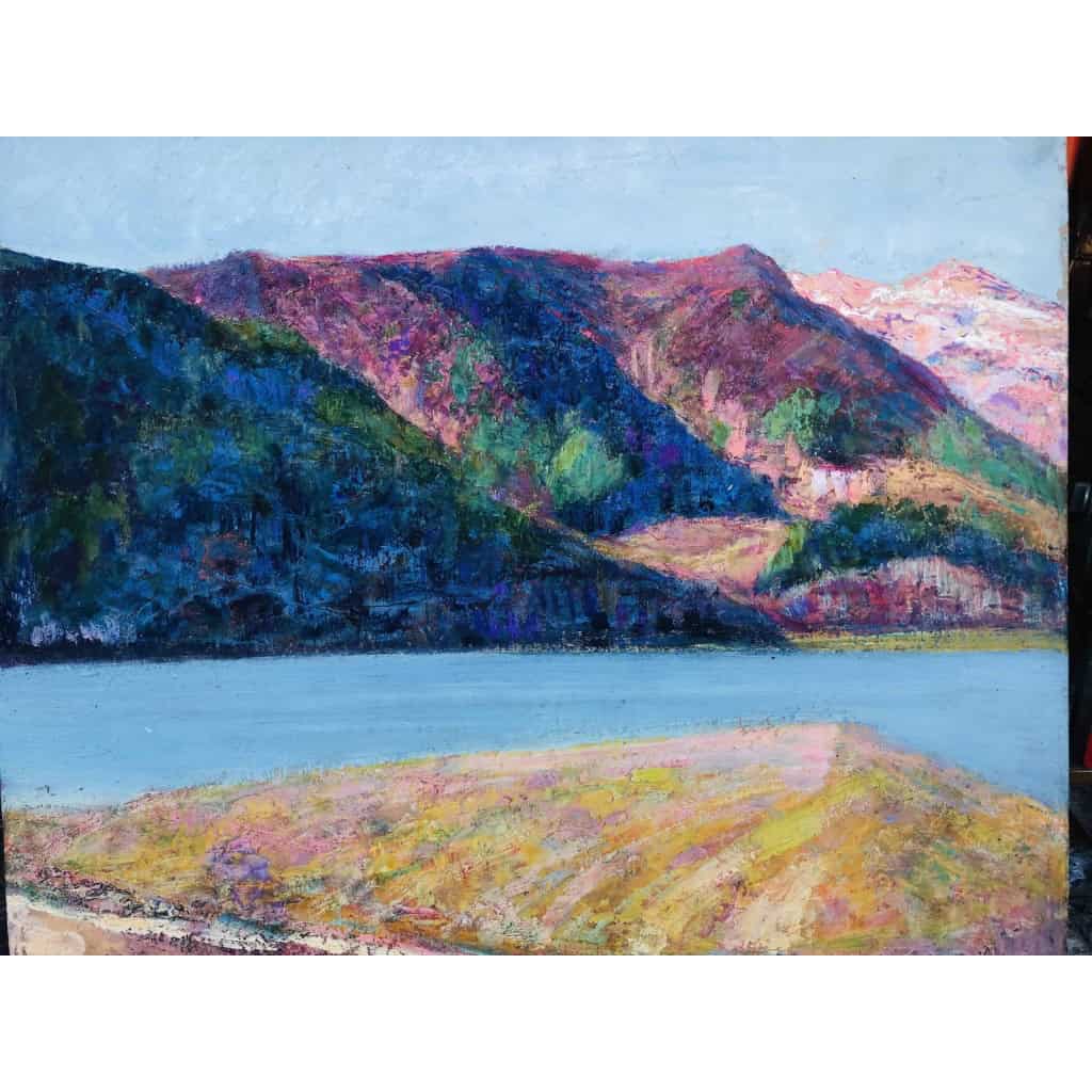 CHARRETON Victor Ecole Française 20è Siècle Lac D’auvergne Huile Signée Certificat d’authenticité | Biron CHARRETON Victor Ecole Française 20è Siècle Lac D’auvergne Huile Signée