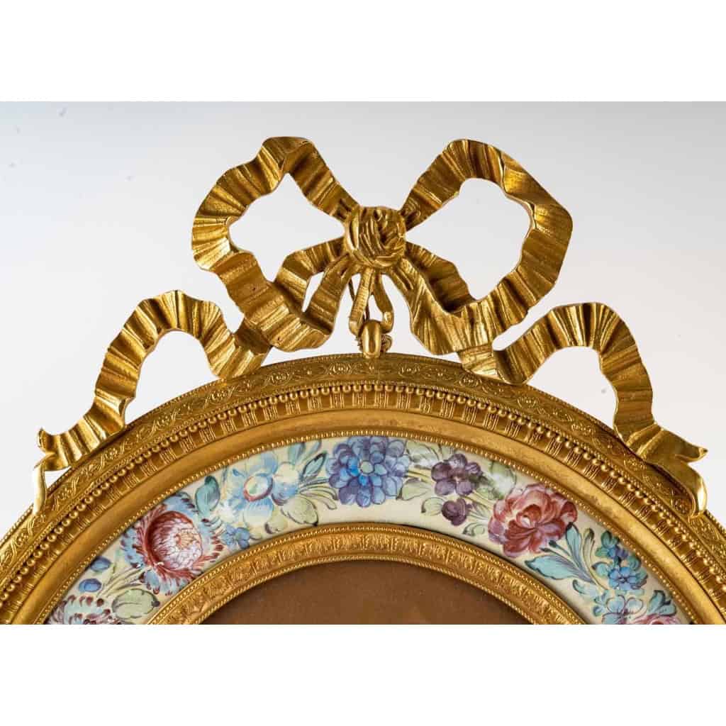 Paire de cadres en bronze doré et émail fin XIXème siècle | Biron Paire de cadres en bronze doré et émail fin XIXème siècle
