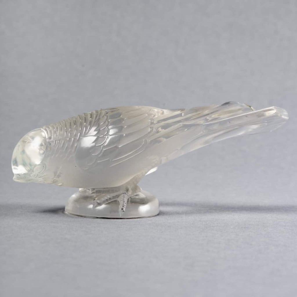 Statuette Presse-Papiers « Chardonnet Timide » verre blanc de René LALIQUE | Biron |||||||||