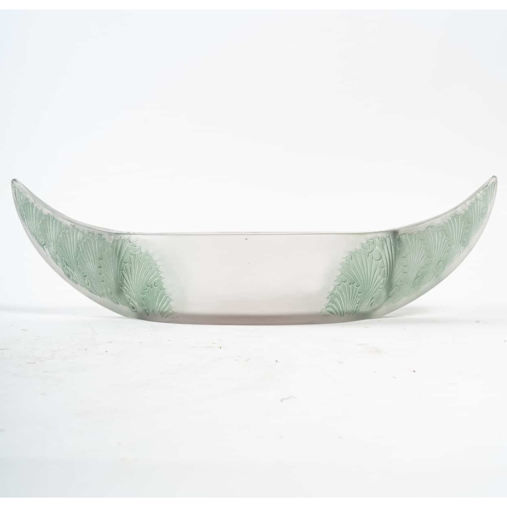 Jardinière Coupe « Acanthes » verre blanc patiné vert de René LALIQUE | Biron |||||||