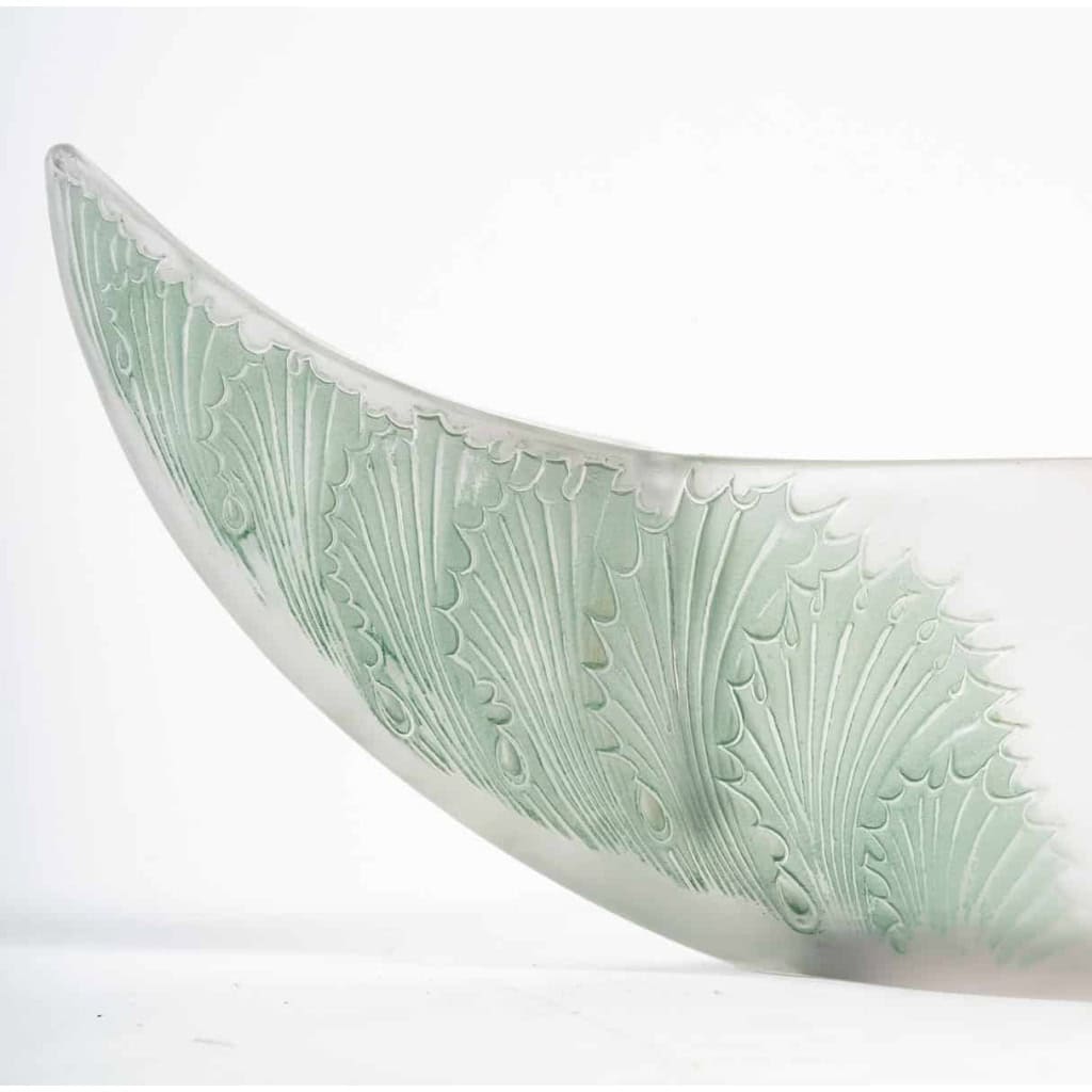 Jardinière Coupe « Acanthes » verre blanc patiné vert de René LALIQUE | Biron Jardinière Coupe "Acanthes" verre blanc patiné vert de René LALIQUE