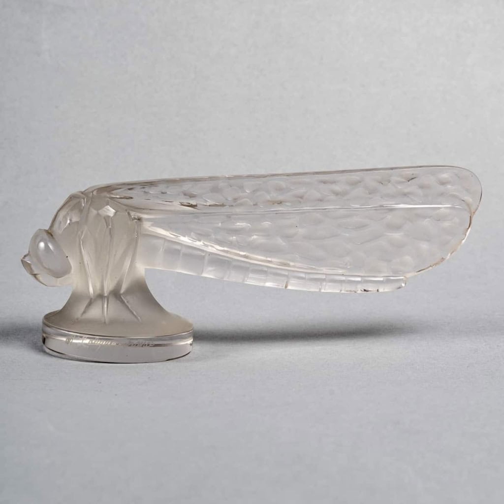 Mascotte Automobile « Petite Libellule » verre blanc de René LALIQUE | Biron ||||||||