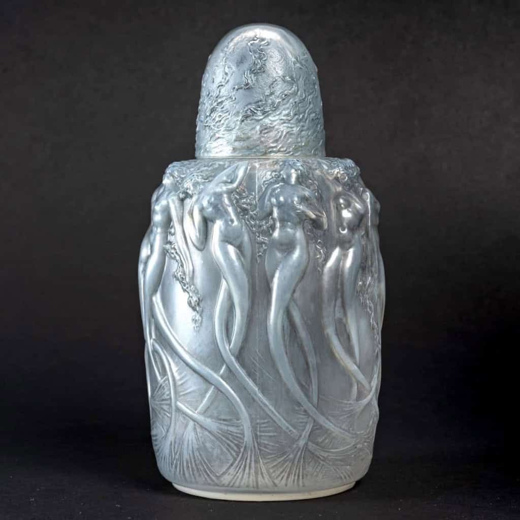 Brûle-Parfums « Sirènes » verre opalescent patiné gris de René LALIQUE | Biron Brûle-Parfums "Sirènes" verre opalescent patiné gris de René LALIQUE