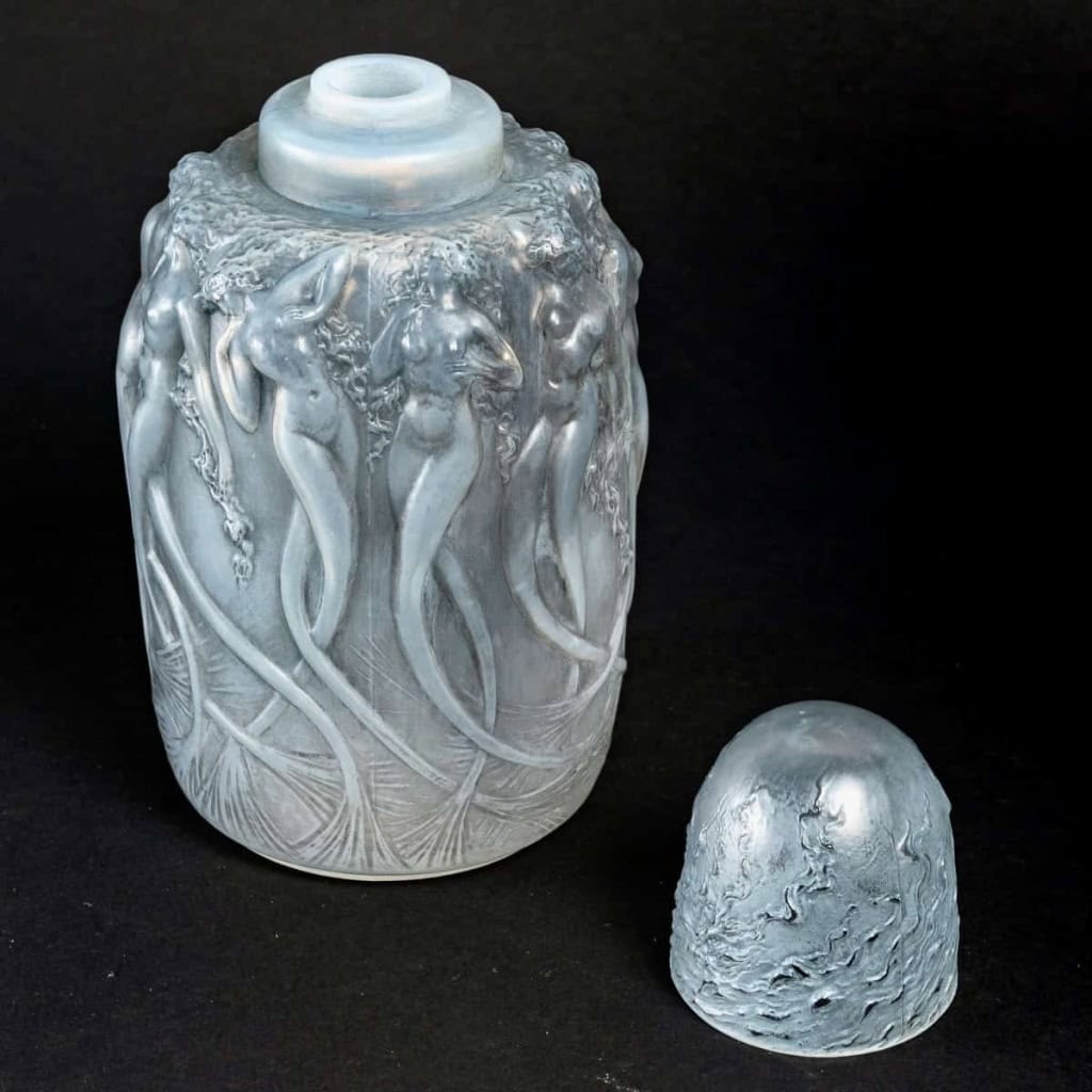 Brûle-Parfums « Sirènes » verre opalescent patiné gris de René LALIQUE | Biron Brûle-Parfums "Sirènes" verre opalescent patiné gris de René LALIQUE