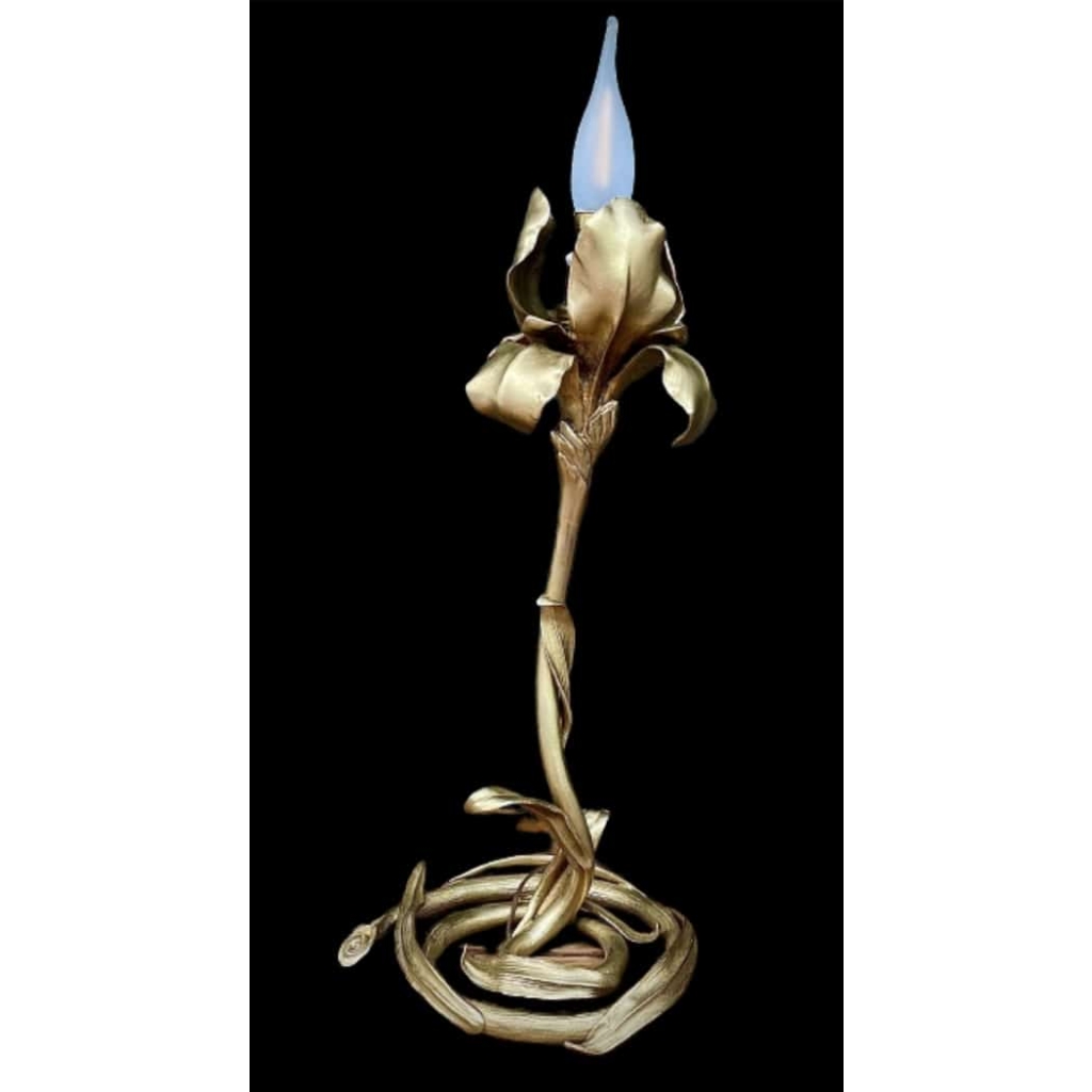 lampe ART NOUVEAU en bronze doré