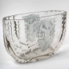Vase « Flore » verre blanc patiné bleu de René LALIQUE | Biron Vase "Flore" verre blanc patiné bleu de René LALIQUE